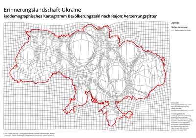 Ukraine Isodemographisches Kartogramm Verzerrungsraster